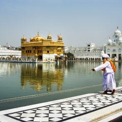 Worshippers at the Golden Temple, India