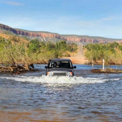 Crossing the Pentacost River, Kimberley,Western Australia